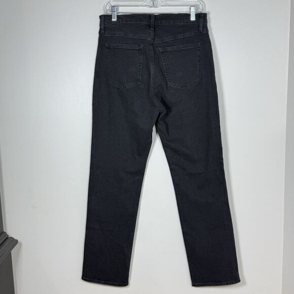 Gap High Rise 90s Straight Leg Jeans Womens 10/30R Washed Black Denim Normcore - Picture 3 of 9